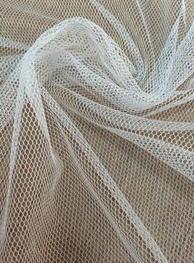 厂家直销 50D白色涤纶蚊帐布 六角网眼布 网纱 钉珠网布 宽180cm