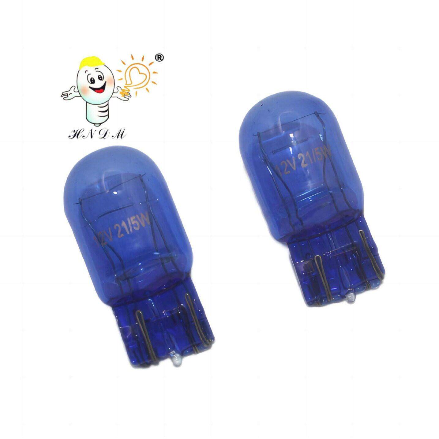 超白光7443 T20本色蓝玻璃汽车灯泡/刹车灯/示宽灯/日行灯/尾灯