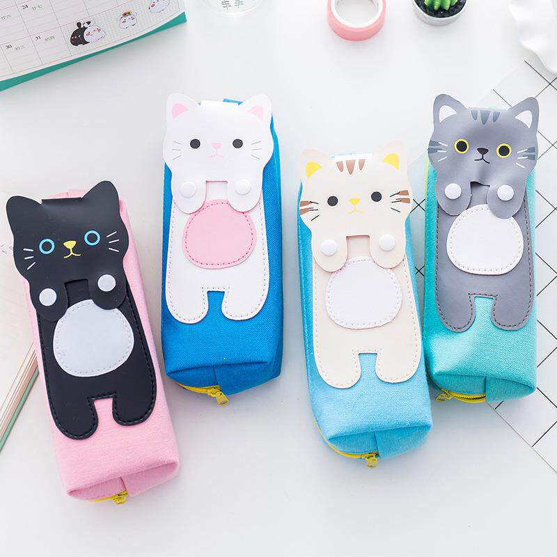 创意学生奖品卡通简约猫咪动物笔袋学习用品帆布铅笔袋开业小礼品