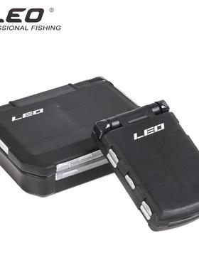 28054 LEO/乐欧【黑色半自动开闭配件盒】鱼钩咬铅工具别针盒渔具