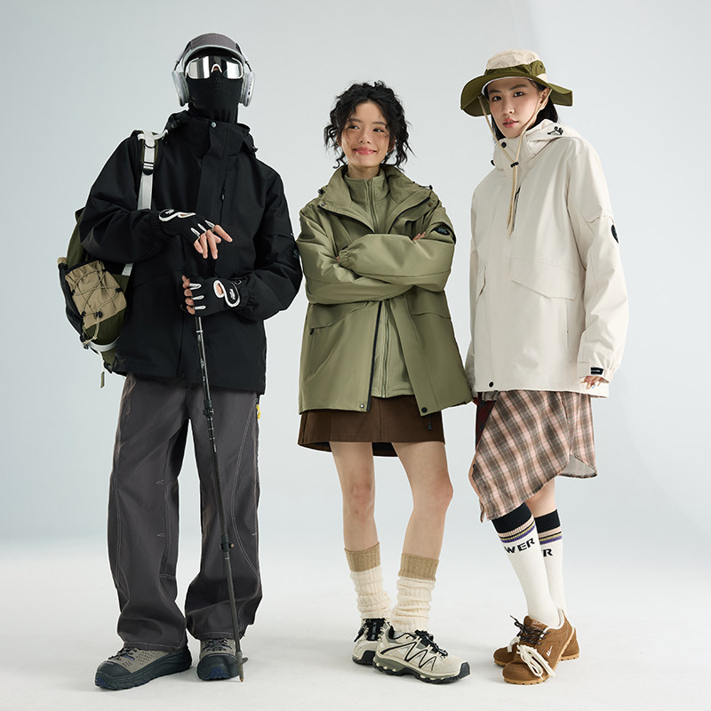 唐狮秋冬款冲锋衣三合一2025时尚加厚保暖防风防水休闲运动外套