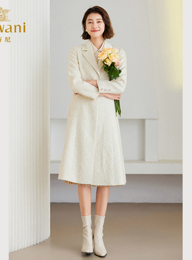 乔万尼大衣女秋冬高级感2024冬季新款小香风毛呢外套ET4A890001