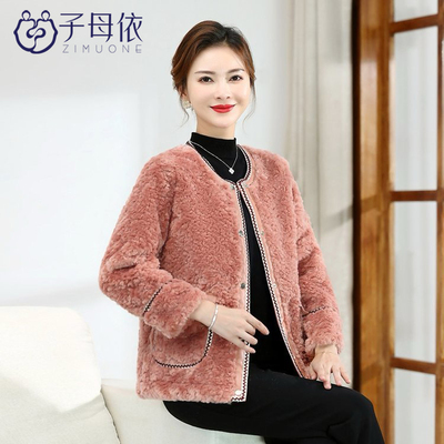 子母依小香风短款毛绒外套24410ICF265