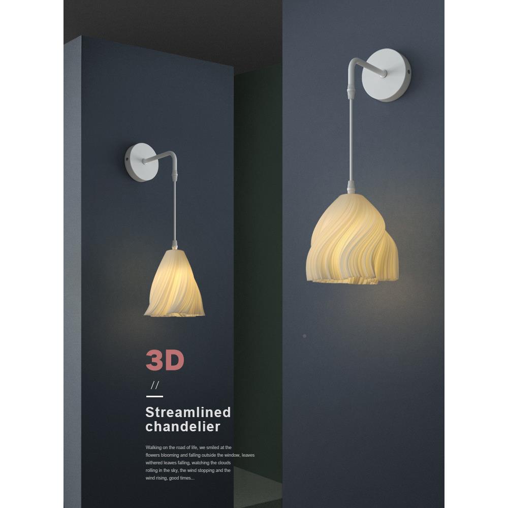 北欧头现简约壁灯卧室床书房客厅L257ED法式温馨打创意3代D印壁灯