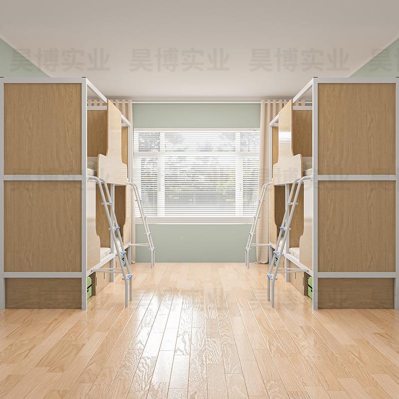 铁艺双人床床员工学生宿单舍高架床双酒店层hbtkcc02床上下人床铺