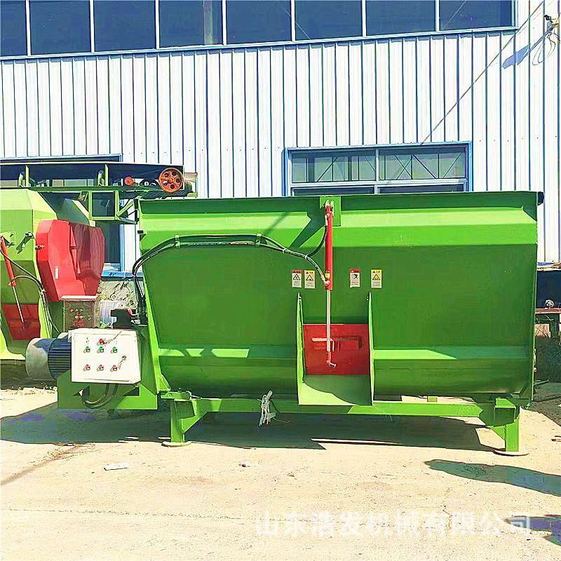 养牛场全日粮tmr拌草机双绞龙九立方搅拌机带称重青储饲料混合机