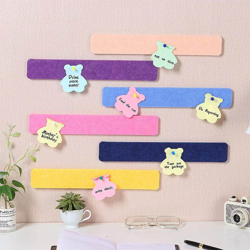 跨境创意毛毡留言板长条便签公告栏软木板幼儿园装饰背景墙贴厂家