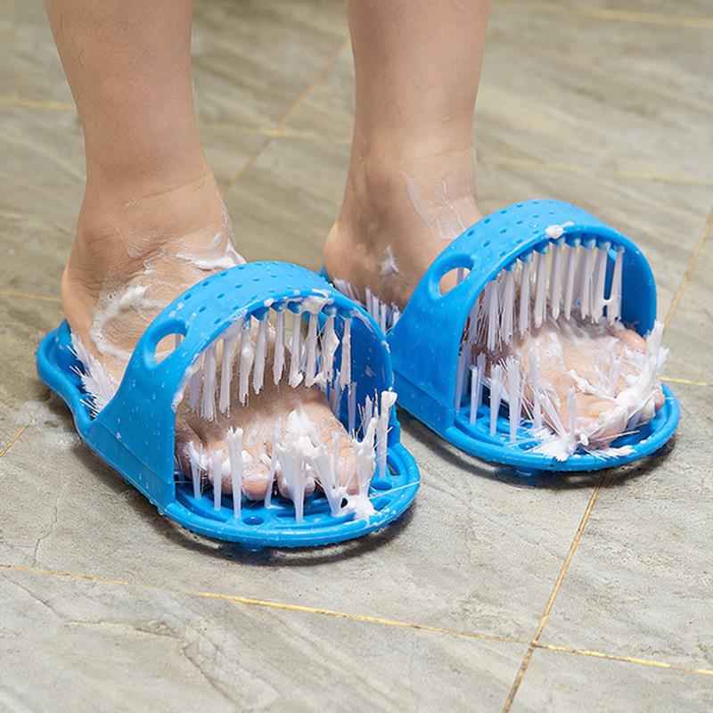 PLUS洗脚神器懒人洗脚刷 搓磨脚石拖鞋 去死皮浴室沐浴清洁拖鞋