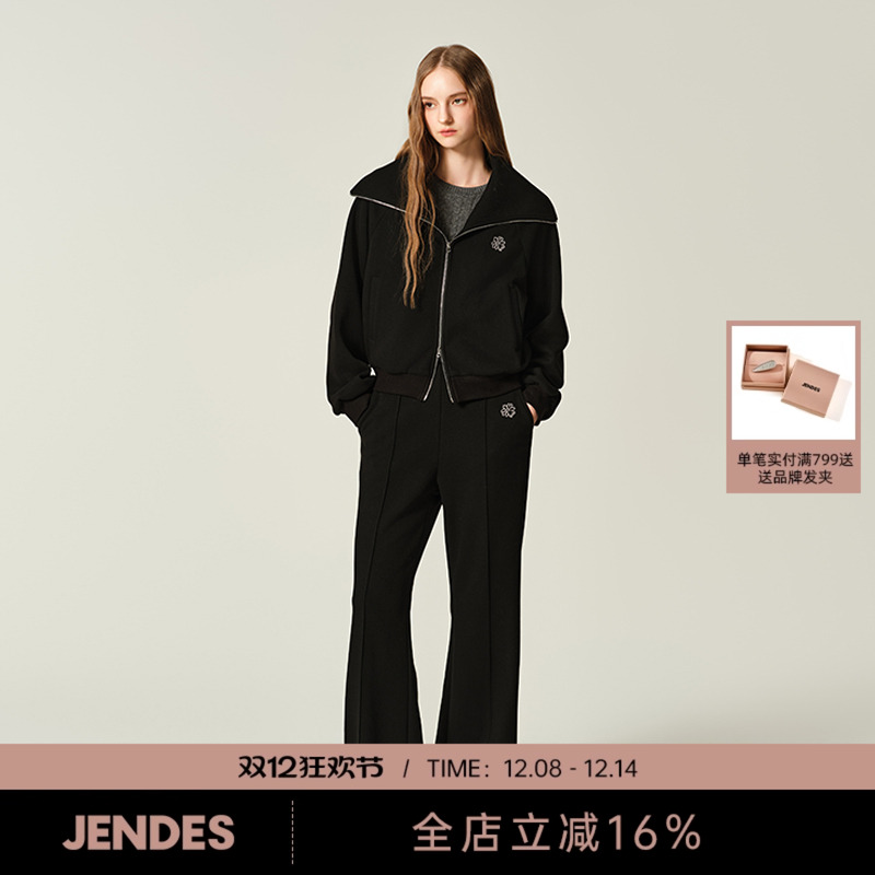 JENDES简约时髦羊毛混纺短外套