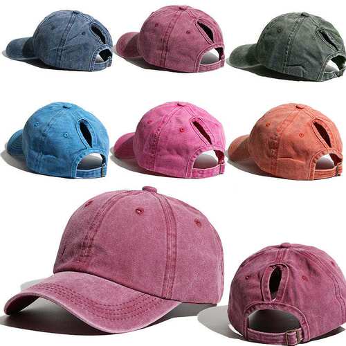 Washed horsetail Baseball cap outdoor sports Sun hat 遮阳帽
