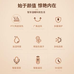 节能大面积电暖器 取暖器家用加湿语音暖风机速热电暖风立式