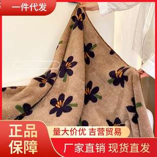 V45O冬季 珊瑚绒毛毯办公室午睡小毯子保暖舒棉绒床单绒毯午休沙发