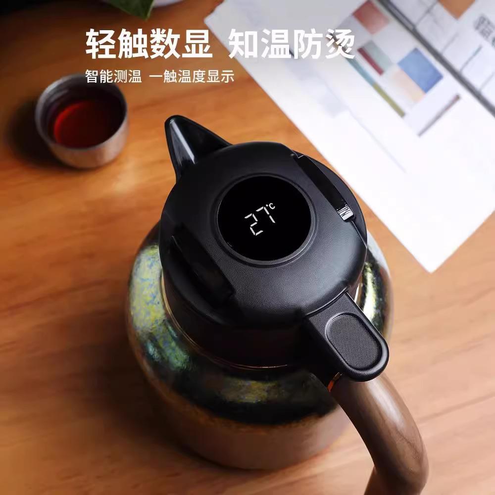 钛咖啡壶纯钛焖茶壶大容量智能温显保温壶家用养生闷泡茶水壶