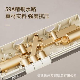 无顶喷花洒恒温家用沐浴浴室白色花洒套装 轻奢简易置物花洒套装