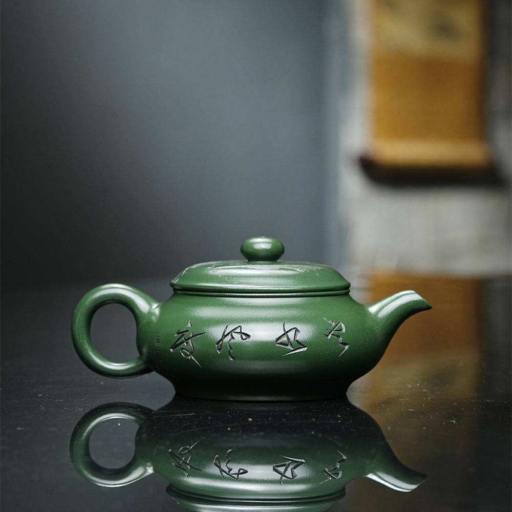 刻景明炉壶直播宜兴绿泥紫砂壶手工泡茶壶茶具跨境礼品