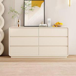 奶油风五六斗柜床头尾柜靠墙卧室主卧电视柜床边抽屉收纳 2025新款