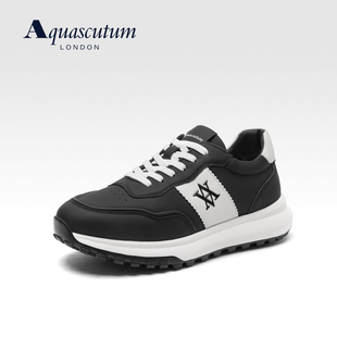 Aquascutum/雅格狮丹休闲鞋20265经典秋季运动男阿甘鞋真皮德训鞋