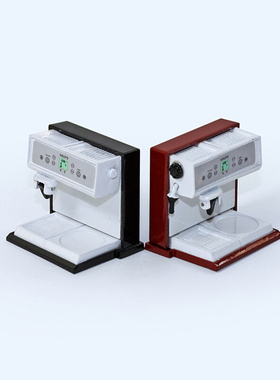 52DOLLHOUSE微缩食玩场景模型娃娃屋配件迷你黑色深红咖啡机D221