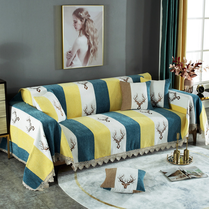 四季沙发巾c全盖防滑加厚万能盖布全包定制垫组合简约通用全包套