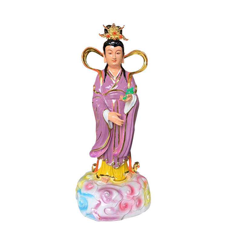 茶花菇娘像龙女像桃花姑娘像七仙女像树脂玻璃钢木雕彩绘贴金