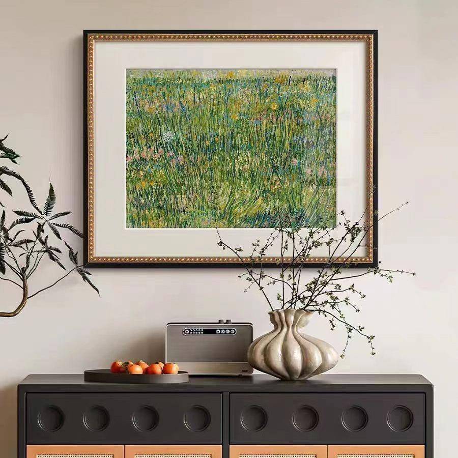 《繁花》油画感法式中古艺术客厅清新装饰画餐厅玄关欧式复古挂画