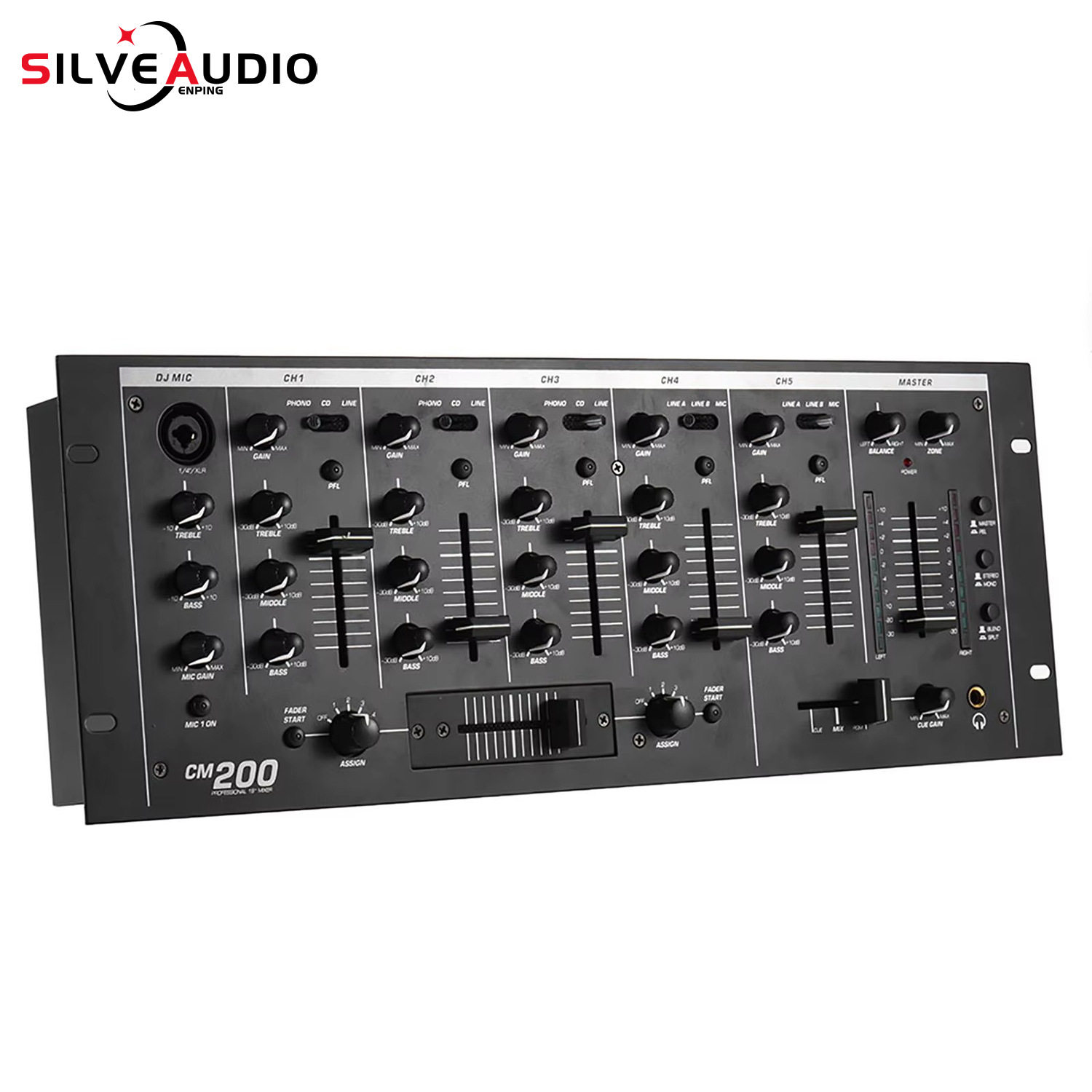 厂家专业五通道机架DJ混音器KTV舞台DJ调音台5通道DJ混音器调音台