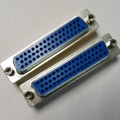 新品DB50芯转接头DSUB50母转母蓝色镀金d-sub50孔连接头1对1接线