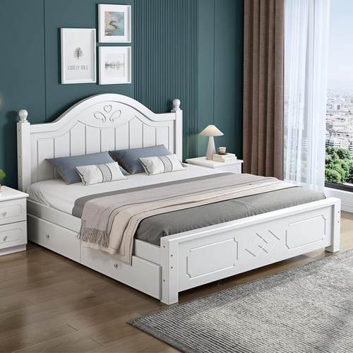 实木双人床1.8米现代简约软包婚床主卧家用1.5米小户型1米单人床