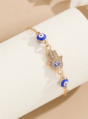 欧美热卖恶魔之眼镶钻手链女款