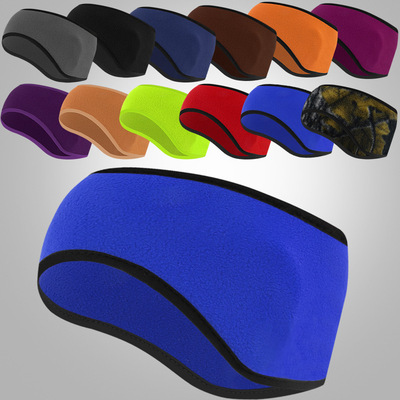 户外骑行运动护额带冬季爆款防寒防风头带摇粒绒护耳纯色保暖耳罩