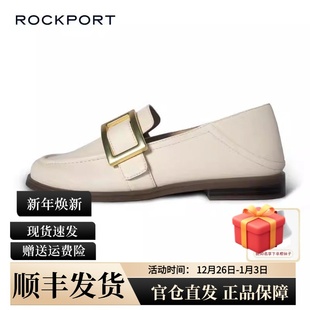 羊皮平底不磨脚鞋 Rockport 新款 2025夏季 乐步女士休闲方扣乐福鞋