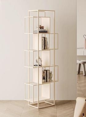 落地家用客厅奶AL102284风书柜展架现简约铁艺收纳架立油式书架代