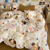 206款 新柔印花水洗棉三 四件套床上用品床单2超被套169被子被罩