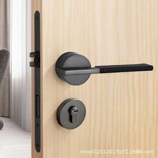 跨境厂欧式皮革室卧内室72F99门锁静音磁力分体锁家用家间门房锁