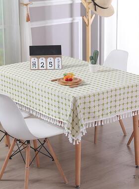 桌布布艺棉麻轻奢0感亚麻客厅AL100419长形圆形茶几2方5新款餐2桌