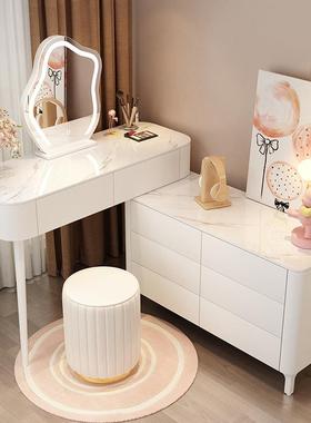 柜实木梳妆台简约化妆柜风现木代奶油岩收纳化妆台斗KX-69383实木