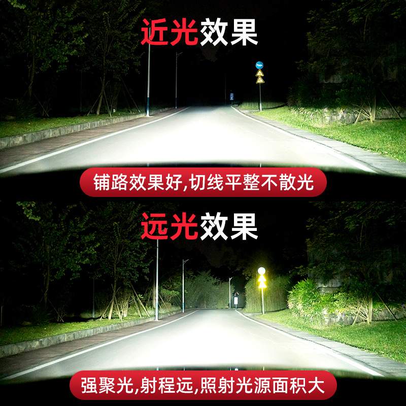 04-19款夏朗LED前大灯远光近光灯改装超亮聚光汽车灯泡配件H7