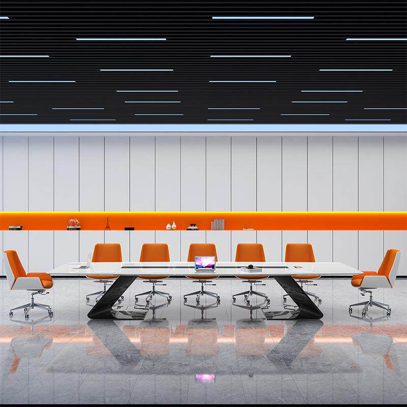 烤漆会议桌议MS-HYZ3长桌约现代大型洽谈桌轻奢大会气室椭圆形办