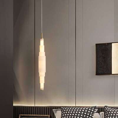 法式铜云石吊灯现代意设式轻奢创意师茶计室吧台卧室全床头AHZ小