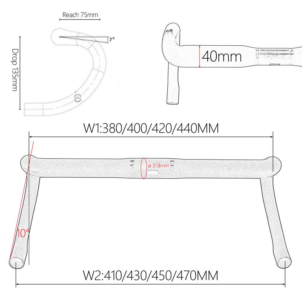 Kocevlo SL 150g超轻进口碳纤维车把支持内走线公路自行车弯把