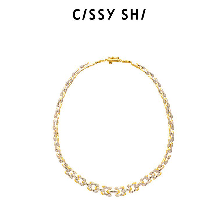 CISSY SHI温蒂妮的记忆真相系列三层项链镀金2025新款高级毛衣链