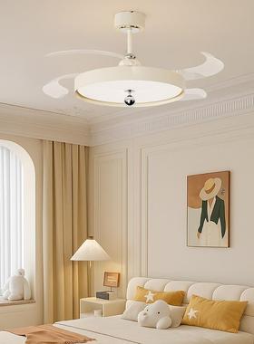 新款奶油风餐厅卧扇室吸顶风现灯代约儿童房简静音一89091体吊扇