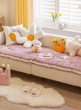 外式贸韩手工拼接馒垫沙发头垫四EYF季通用加厚四通用实木坐垫季