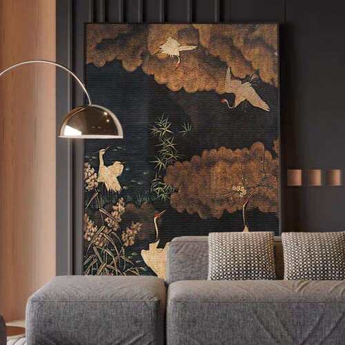 现代复古风进门客厅玄关装饰画发新中式挂画法式中沙古无品牌/风