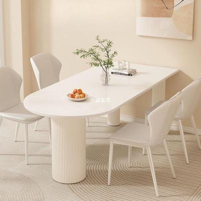 法一式奶油餐桌椅组约合餐桌00小户型家用岛台体代简宅寂风餐现桌