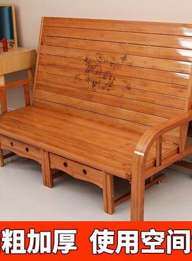 竹发床两用可厅折叠双人沙午47791休家用客小户型公办室单人休闲
