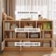 书柜储柜一体户型置桃物架书架落地带柜门矮XZR物柜小客厅胡木色