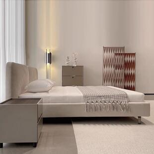 米TVINatlinCove塔特林床绒意式极简磨砂布艺设r计师主卧室.双人