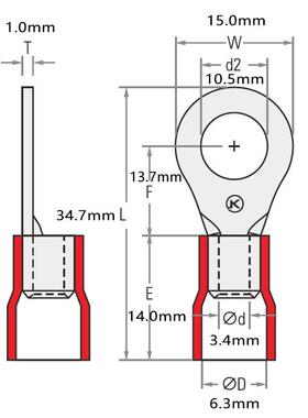 RV5.-10子圆冷33430压5接线端快形速边接插头绝缘护套紫铜有认证K