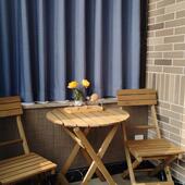 实木方可折叠桌靠背易合椅组便YJM携家用户外阳台简小茶几圆餐桌